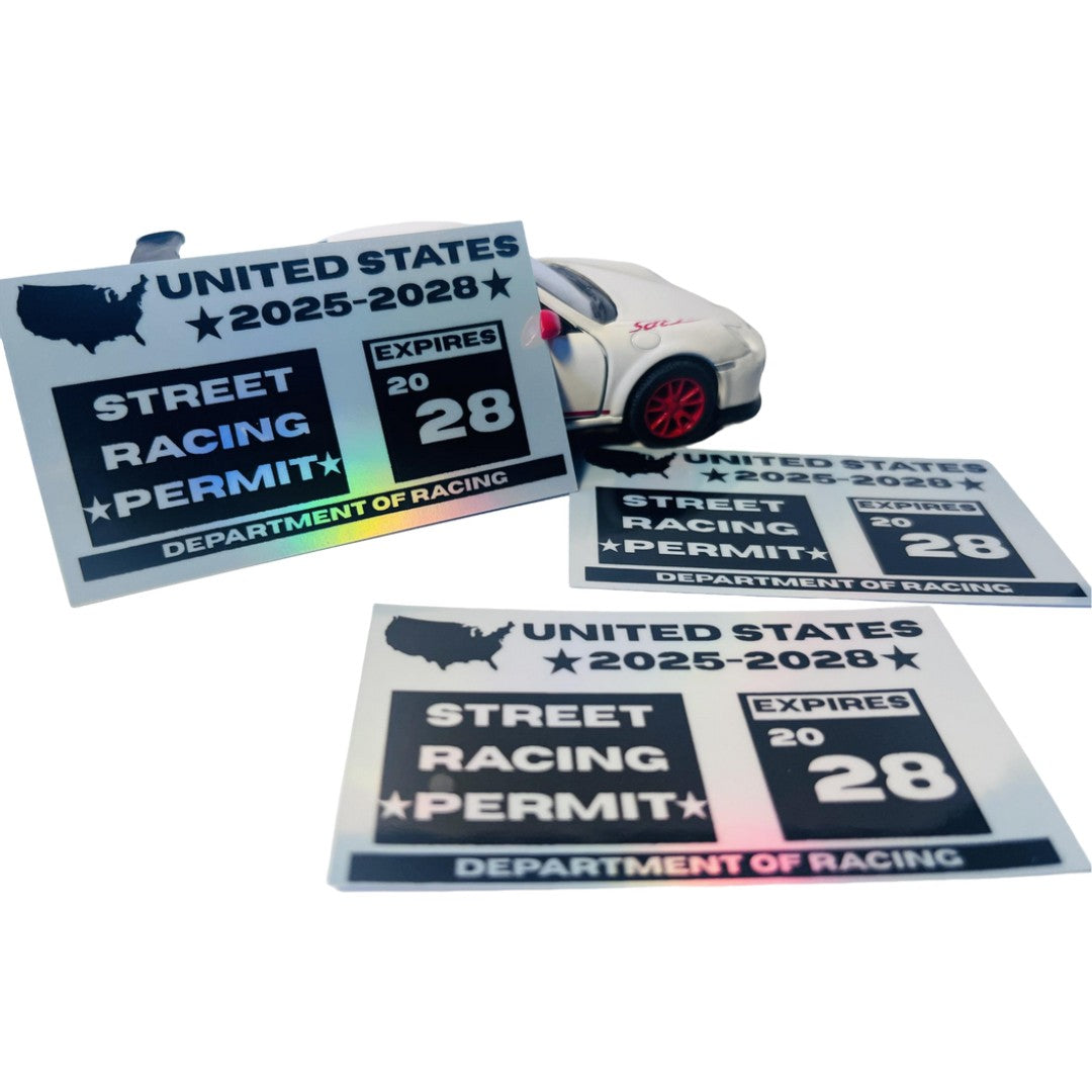 Street Racing Permit (2025–2028) – Holographic Decal