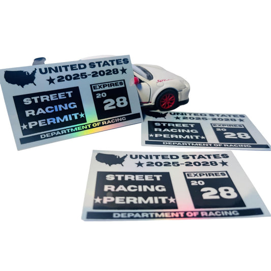 Street Racing Permit (2025–2028) – Holographic Decal