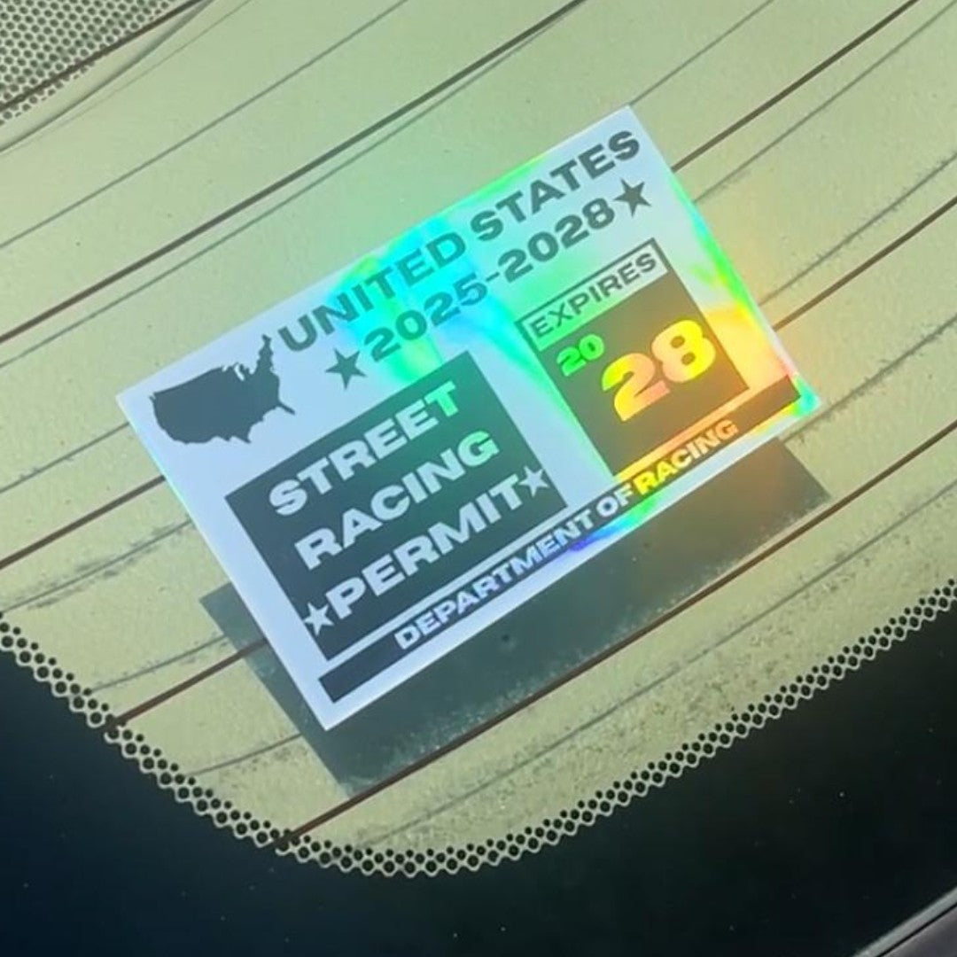 Street Racing Permit (2025–2028) – Holographic Decal